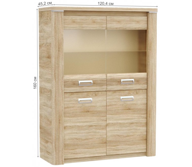 Витрина Магнолия ГМ-5 дуб бардолино