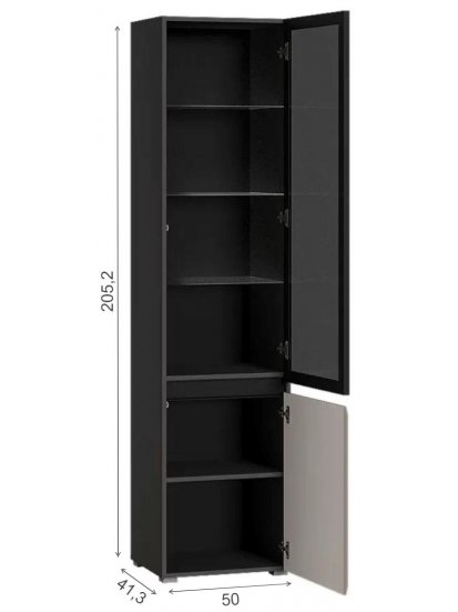 Витрина Сейдиль антрацит / антрацит / веллюто капучино