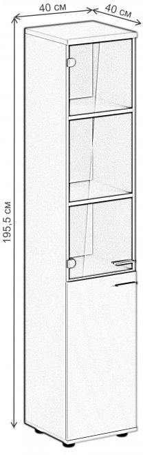 Витрина SG.812 левый дуб темный