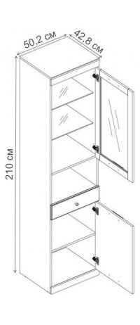 Витрина Джаггер 1V1D1SN дуб монастырский