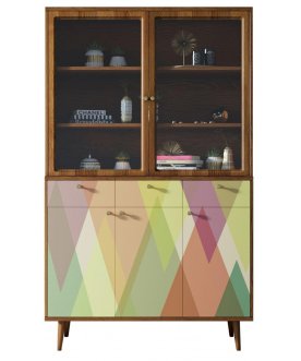 Книжный шкаф Воаб орех / принт 16