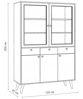 Книжный шкаф Воаб орех / принт 19