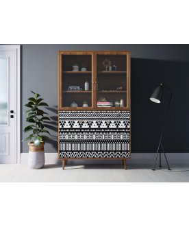 Книжный шкаф Воаб орех / принт 19