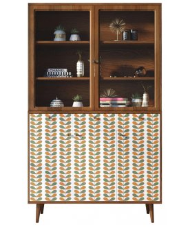 Книжный шкаф Воаб орех / принт 23