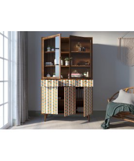 Книжный шкаф Воаб орех / принт 23