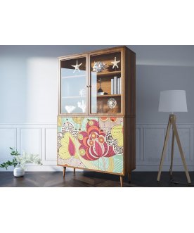 Книжный шкаф Воаб орех / принт 6