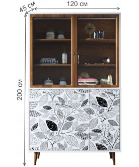 Книжный шкаф Воаб орех / принт 9