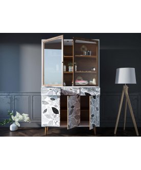 Книжный шкаф Воаб орех / принт 9