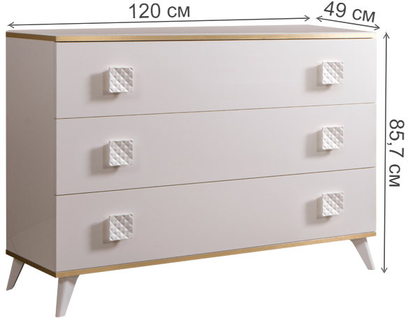 Комод Diora ДКМ-1 слоновая кость / золото