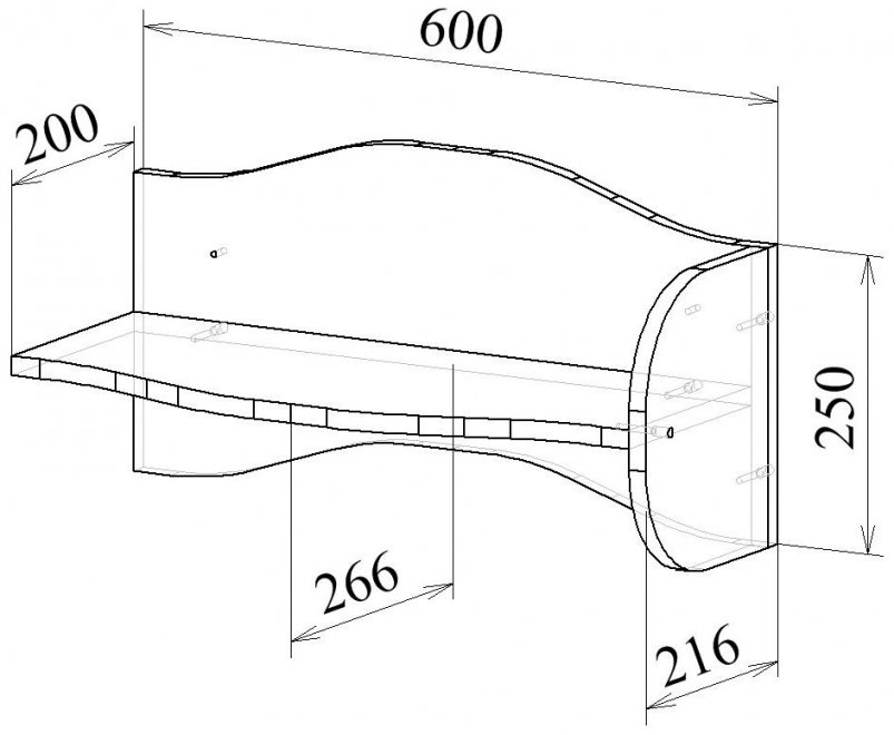 Полка Тэя-1 МСТ-ПОТ-01-БТ-16 белый