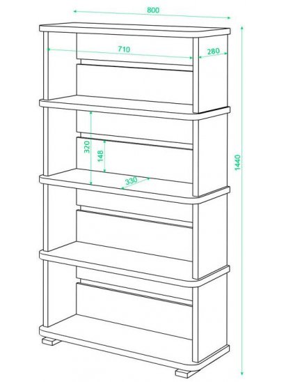 Cтеллаж СБ-25/4 БЕ белый