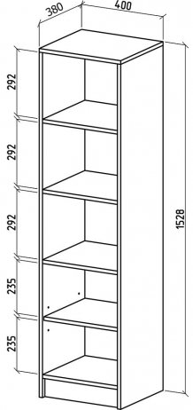 Стеллаж Бостон-1 дуб молочный