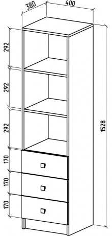 Стеллаж Бостон-2 дуб молочный