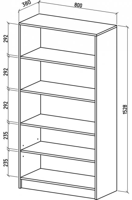 Стеллаж Бостон-3 дуб молочный