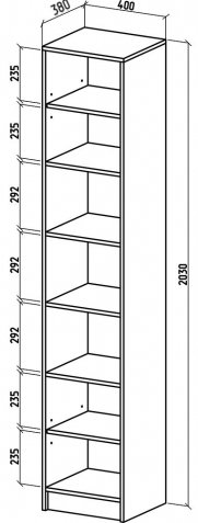 Стеллаж Бостон-5 дуб молочный