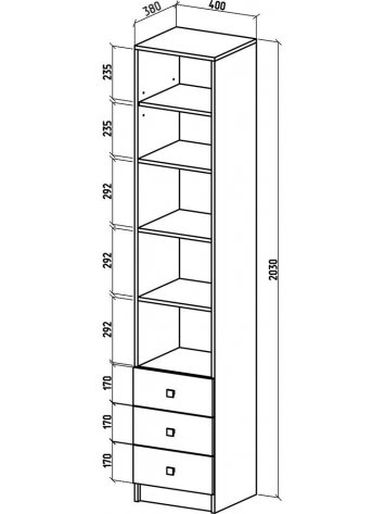 Стеллаж Бостон-6 дуб молочный