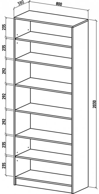 Стеллаж Бостон-7 дуб молочный