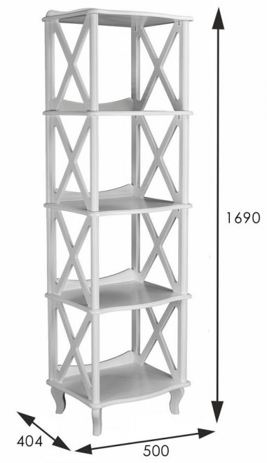 Стеллаж Джульетта 4 молочный дуб