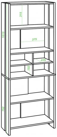 Стеллаж Лоревро-ОВХ НБЕ нельсон / белый