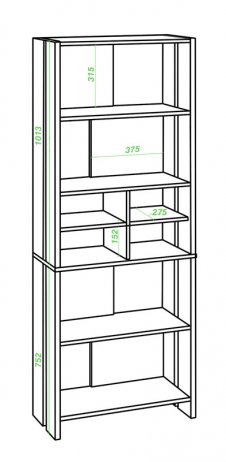 Стеллаж Лоревро-ОВХ В венге