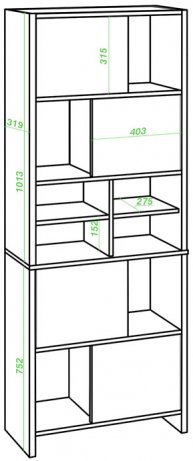 Стеллаж Лоревро-ЗВХ НБЕ нельсон / белый