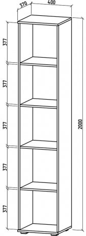 Стеллаж Тунис-1 дуб сонома