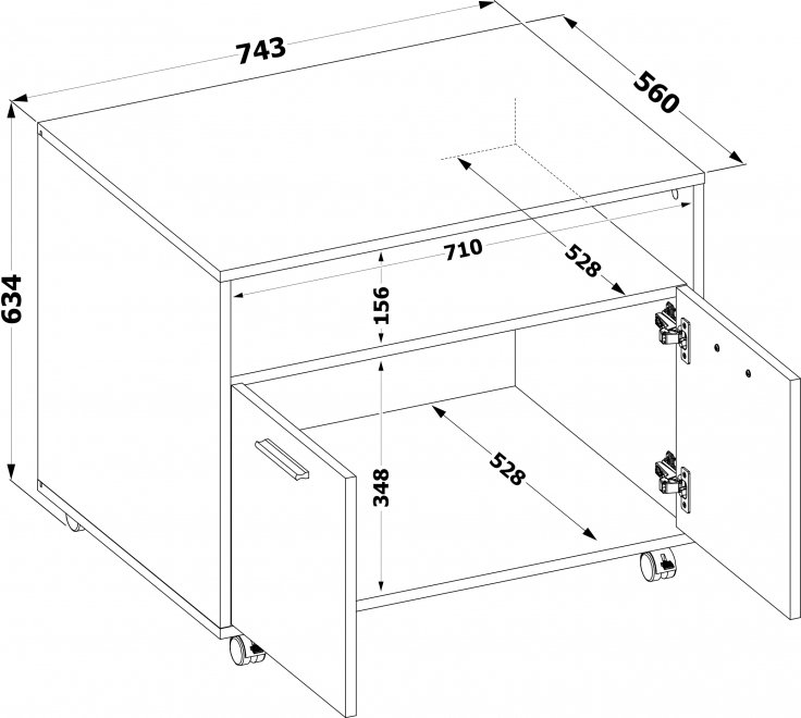 Тумба КТ-351 лдсп белый