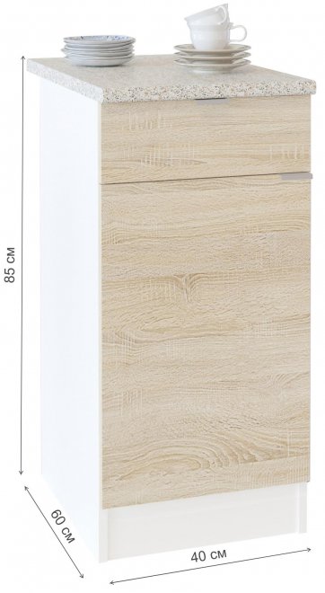 Тумба ТК-04.1 белый / дуб сонома