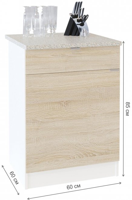 Тумба ТК-06.1 белый / дуб сонома