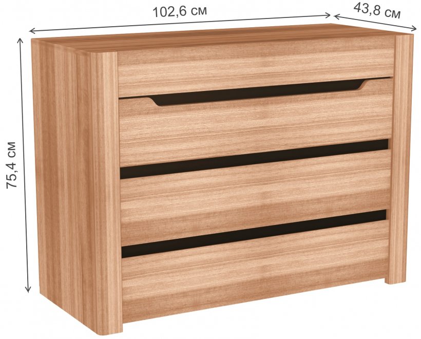 Комод Афина А2 дуб крафт табачный