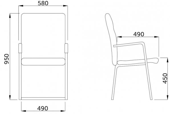 Офисный стул Picasso chrome eco черный