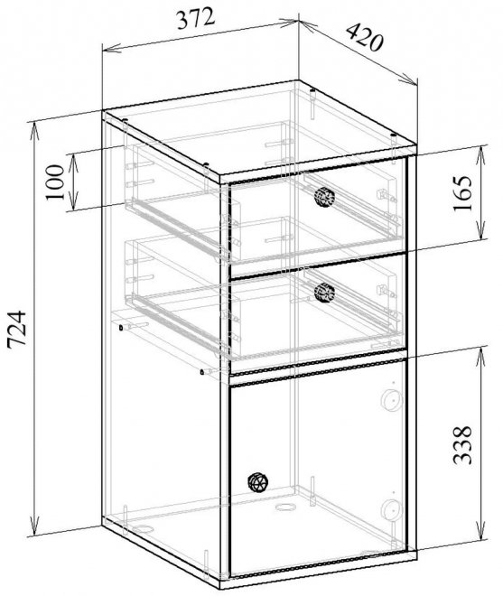 Тумба Прайм-21-4 ТМБН-Прайм-21-4-БТ белый