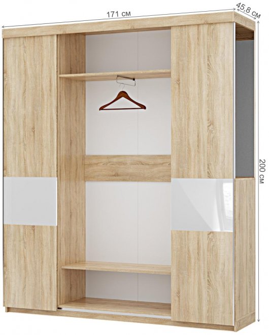 Готовая прихожая Турин 2601.М1 дуб сонома / белый глянец