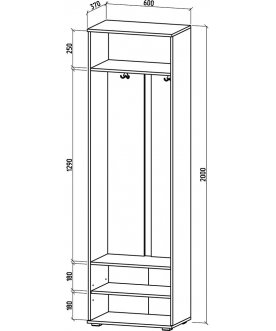 Обувница с вешалкой Тунис