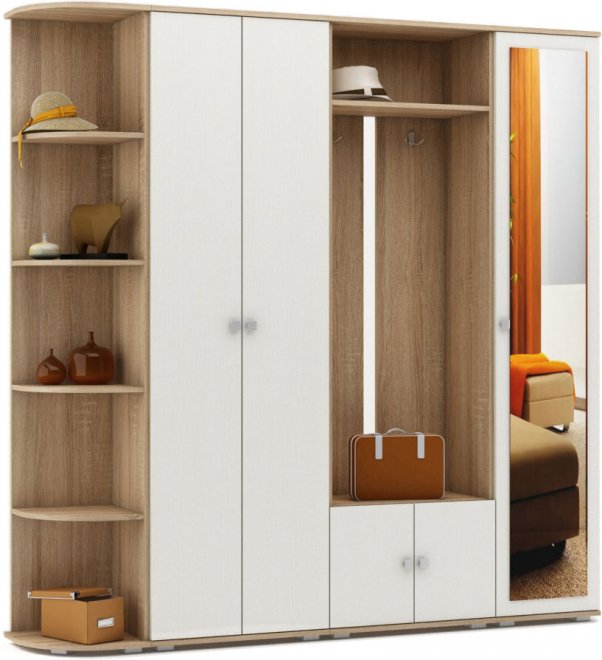 Модульная прихожая Марокко-4 дуб сонома / белый