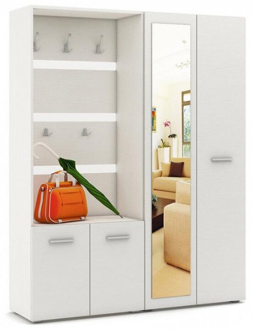 Модульная прихожая Марс-1 белое дерево