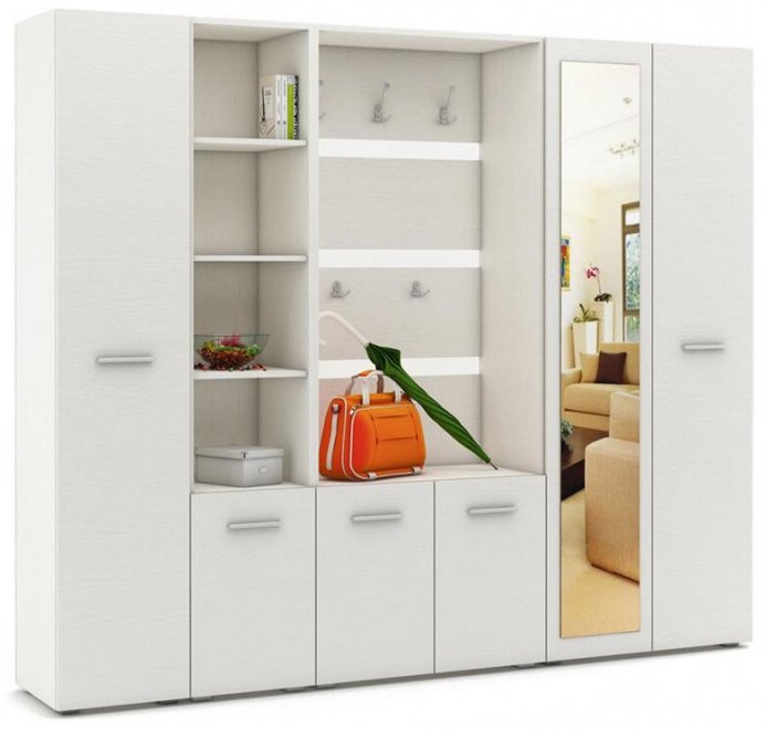 Модульная прихожая Плутон-3 белое дерево