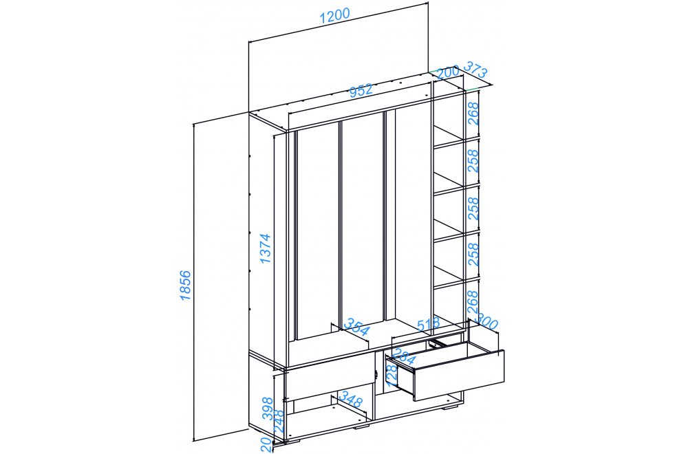 Модульная прихожая Роут венге / графит софт комплектация 9