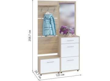 Модульная прихожая ТП-1 + ТП-2 + ПЗ-3 + ВШ-5.1 (комплектация 3)