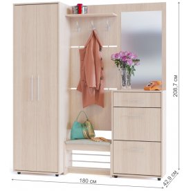 Модульная прихожая ВШ-5.1 + ТП-5 + ТП-2 + ПЗ-3 + ШО-1 (комплектация 8)