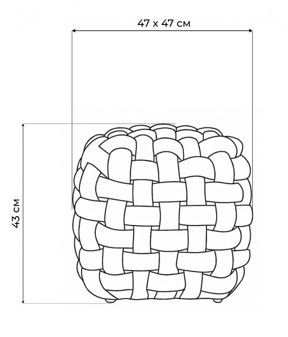 Пуф Akura-П белый велюр
