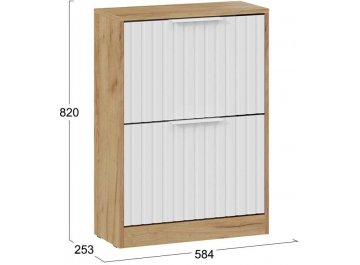 Тумба для обуви Хилтон Исполнение 2 дуб крафт золотой / белый матовый