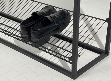 Тумба для обуви Крафт 2 черный муар / дуб сонома