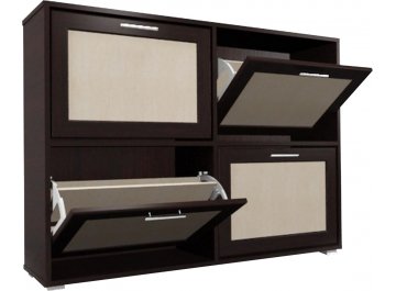 Тумба для обуви Мебелайн-18 венге / дуб молочный