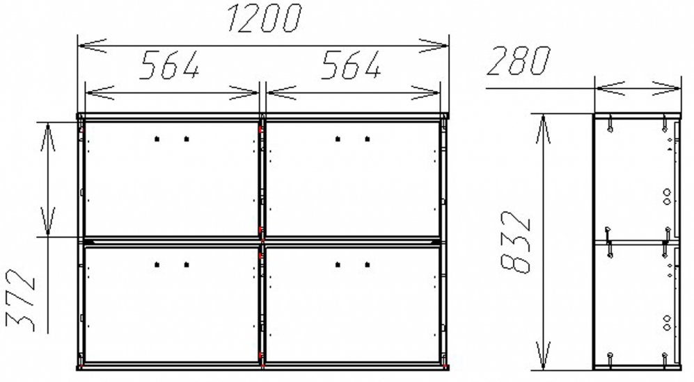 Обувница Мебелеф 16 венге / черный глянец