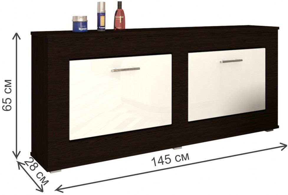 Обувница Мебелеф-24 венге / белый глянец