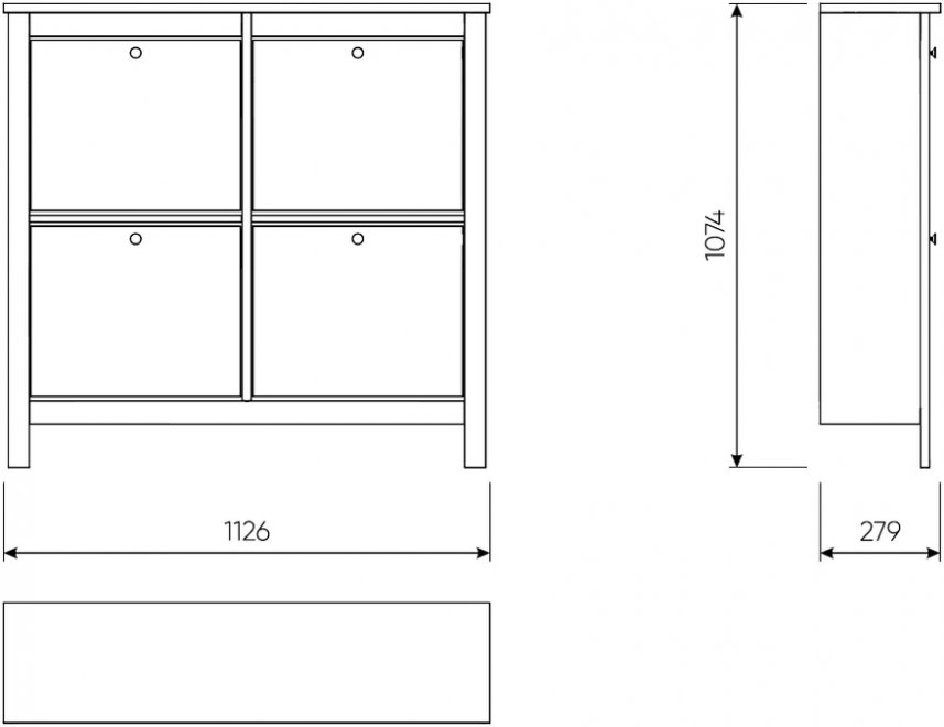 Обувница Сага 113х108 серая