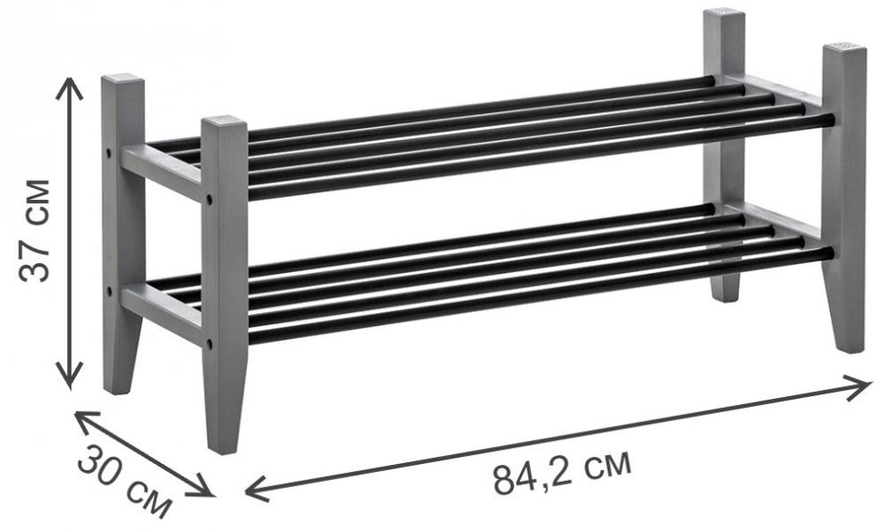 Обувница Leset Мира 85х37 серый