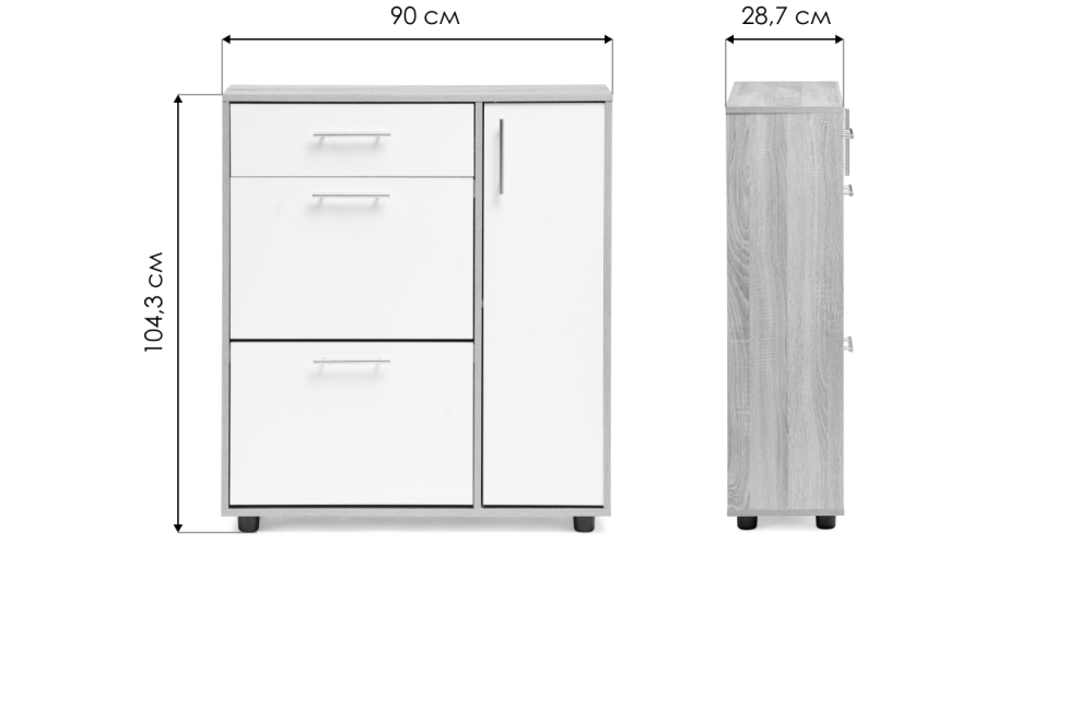 Обувница ТП-4 дуб сонома / белый