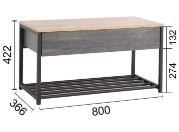 Банкетка Туск дуб гранж песочный / интра